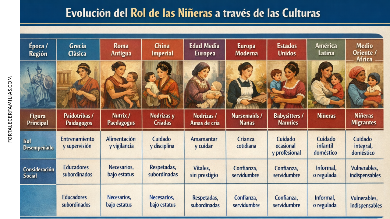Evolucion del rol de las niñeras a traves de las culturas